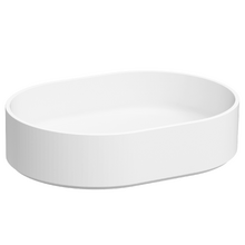 Lune 550mm Matte White Oval Solid Surface Above Counter Basin